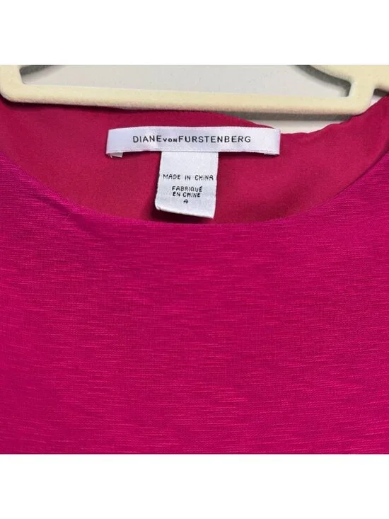 DVF Marchona Dress Womens 4 Pink Red Wool Sheath Bodycon Minimalist Cocktail - Picture 7 of 9